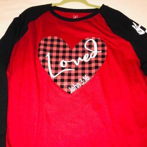 Loved with Mickey heart 3x T-shirt